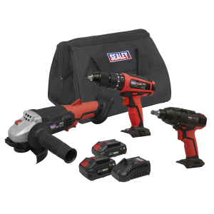 Sealey 3 x SV20 Series Cordless Tool Combo Kit 20V - 2 Batteries (CP20VCOMBO1)