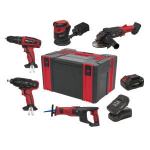 Sealey 5 x SV20 Series Cordless Power Tool Kit 20V - 2 Batteries (CP20VCOMBO2)