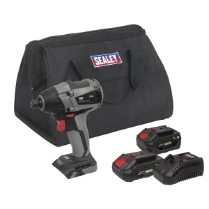 Sealey Premier SV20 Series 1/4"Hex Brushless Cordless Impact Driver Kit 20V - 2 Batteries (CP20VIDXKIT)