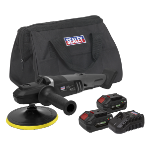 Sealey Premier SV20 Series 180mm Brushless Cordless Rotary Polisher 20V 4Ah - 2 Batteries (CP20VRPXKIT)