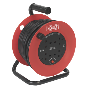 Sealey 25m Heavy-Duty Cable Reel with Thermal Trip 4 x 230V (CR22525)