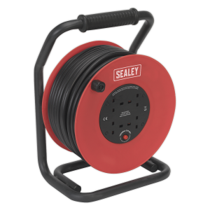 Sealey 50m Heavy-Duty Cable Reel with Thermal Trip 4 x 230V (CR25025)