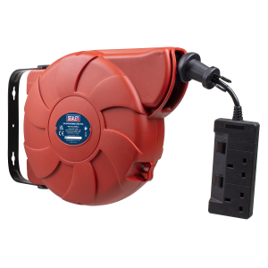 Sealey Cable Reel System Retractable 10m 2 x 230V Socket (CRM10)