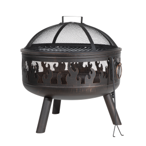 Sealey Dellonda Deluxe Fire Pit Fireplace Outdoor Patio Heater, Cooking Grill & Poker 61cm (DG117)