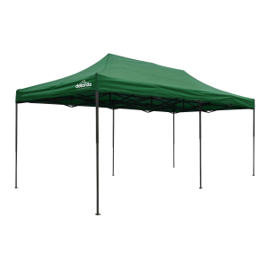 Sealey Dellonda Premium 3x6m Pop-Up Gazebo, Heavy Duty, PVC Coated, Water-Resistant Fabric, Supplied with Carry Bag, Rope, Stakes & Weight Bags - Dark Green Canopy (DG140)