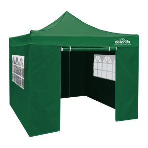 Sealey Dellonda Premium 3x3m Pop-Up Gazebo & Side Walls, PVC Coated, Water-Resistant Fabric with Carry Bag, Rope, Stakes & Weight Bags - Green (DG166)