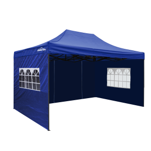Sealey Dellonda Premium 3x4.5m Pop-Up Gazebo & Side Walls, PVC Coated, Water-Resistant Fabric with Carry Bag, Rope, Stakes & Weight Bags - Blue (DG169)