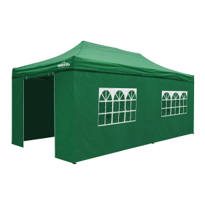 Sealey Dellonda Premium 3x6m Pop-Up Gazebo & Side Walls, PVC Coated, Water-Resistant Fabric with Carry Bag, Rope, Stakes & Weight Bags - Green (DG174)