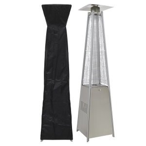 Sealey Dellonda Pyramid Gas Patio Heater 13kW for Commercial & Domestic Use, Stainless Steel, Supplied with Cover (DG225)
