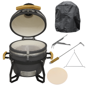 Sealey Dellonda Deluxe 16"(40cm) Ceramic Kamado Style BBQ, Cover, Grid Gripper, Heat Deflector & Heat Deflector Support (DG235)