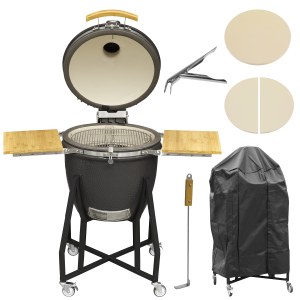 Sealey Dellonda Deluxe 22"(56cm) Ceramic Kamado Style BBQ, Cover, Grid Gripper, Heat Deflector & Heat Deflector Support (DG236)