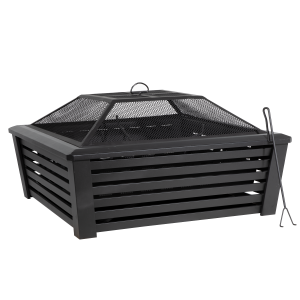 Sealey Dellonda 89cm Square Outdoor Fire Pit, Black (DG43)