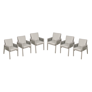 Sealey Dellonda Fusion Garden/Patio Dining Chairs with Armrests 6pc - Light Grey (DG49)