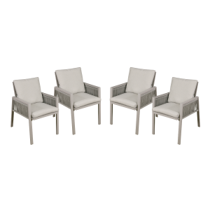 Sealey Dellonda Fusion Garden/Patio Dining Chairs with Armrests 4pc - Light Grey (DG50)