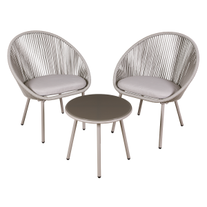 Sealey Dellonda Como Steel Bistro Set with Tempered Glass Tabletop 3pc (DG55)