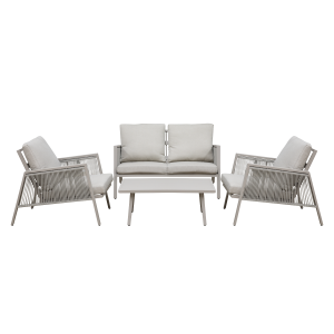 Sealey Dellonda Fusion Aluminium Outdoor Sofa, Arm Chairs & Coffee Table Set 4pc (DG56)