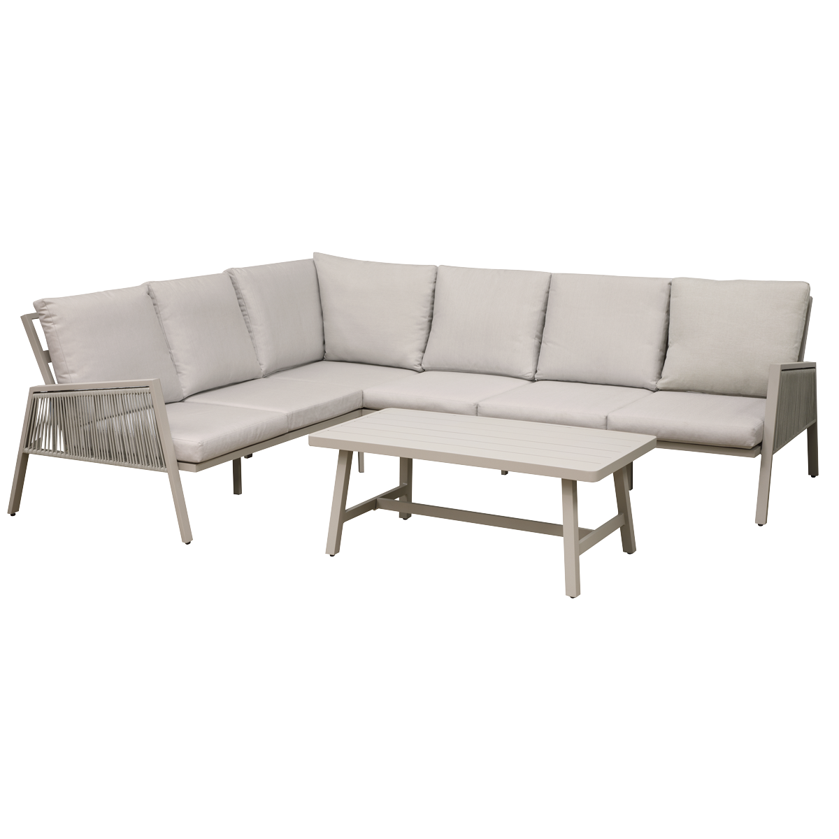 Sealey Dellonda Fusion Aluminium Outdoor Corner Sofa & Coffee Table Set 4pc (DG57)