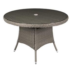 Sealey Dellonda Chester Rattan Wicker Round Outdoor Dining Table with Tempered Glass Top (DG66)