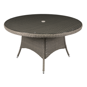 Sealey Dellonda Chester Rattan Wicker Round Outdoor Dining Table with Tempered Glass Top (DG67)