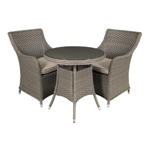 Sealey Dellonda Chester Rattan Wicker Outdoor Dining Set with Tempered Glass Tabletop 3pc (DG86)