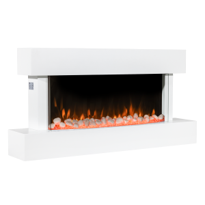 Sealey Baridi Wall Mounting Electric Fireplace with LED Flame Effect 46" - White (DH113)