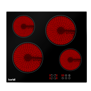 Sealey Baridi Integrated Ceramic Hob with 4 Cooking Zones 60cm - Black Glass (DH131)