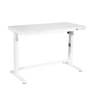 Sealey Dellonda Single Motor Ultra-Quiet Electric Desk with Control Panel, USB Port & Drawer - White Desktop (DH54)