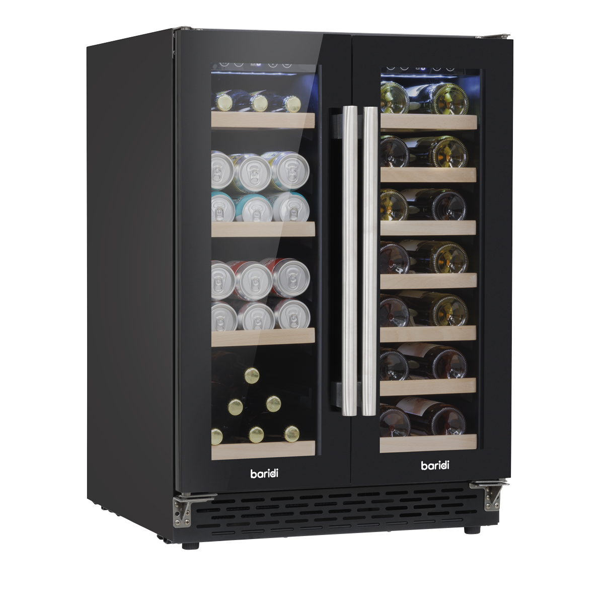 Sealey Baridi 40 Bottle/120 Can Under-Counter/Freestanding Dual Zone Wine Fridge & Cooler 60cm (DH96)