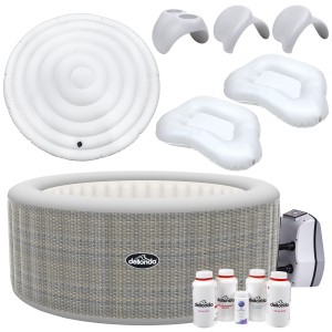 Sealey Dellonda 4-6 Person Inflatable Hot Tub/Spa with Smart Pump & Starter Kit - Rattan Effect (DL101)