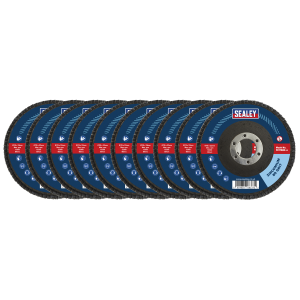 Sealey 115mm Zirconium Flap Discs 80Grit 22mm Bore - Pack of 10 (FD1158010)