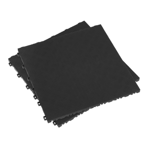 Sealey Polypropylene Floor Tile 400 x 400mm, Black Treadplate - Pack of 9 (FT3B)