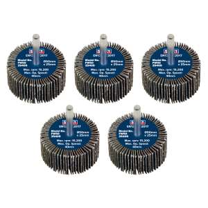 Sealey 50 x 25mm Abrasive Flap Wheel with 6mm Shaft 40Grit - Pack of 5 (FW5025405)