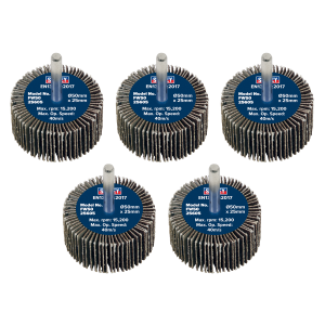 Sealey 50 x 25mm Abrasive Flap Wheel with 6mm Shaft 60Grit - Pack of 5 (FW5025605)