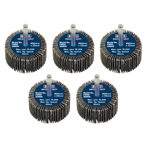 Sealey 50 x 25mm Abrasive Flap Wheel with 6mm Shaft 80Grit - Pack of 5 (FW5025805)