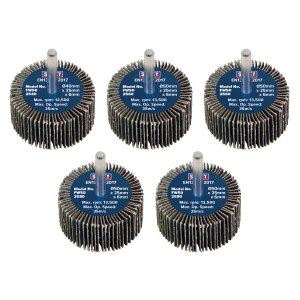 Sealey 50 x 25mm Abrasive Flap Wheel with 6mm Shaft Assorted Grit - Pack of 5 (FW5025ASS)