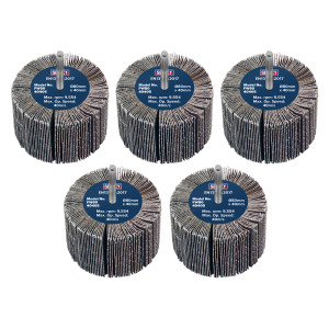 Sealey 80 x 40mm Abrasive Flap Wheel with 6mm Shaft 40Grit - Pack of 5 (FW8040405)