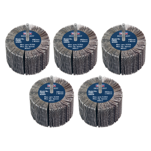 Sealey 80 x 40mm Abrasive Flap Wheel with 6mm Shaft 60Grit - Pack of 5 (FW8040605)