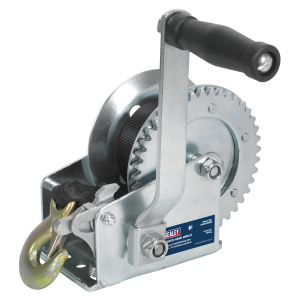 Sealey Geared Hand Winch with Webbing Strap 540kg Capacity (GWW1200M)