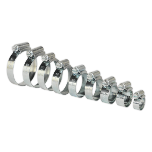 Sealey HI-GRIP® Zinc Plated Hose Clip Assortment 9.5-55mm 85pc (HCJ85A)