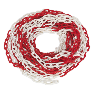 Sealey Plastic Chain 25m x 6mm - Red/White (HSC25M)