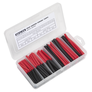 Sealey Heat Shrink Tubing Assortment 50 & 100mm 180pc - Black & Red (HST501BR)