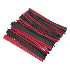 Sealey Adhesive Lined Heat Shrink Tubing Assortment 200mm 72pc - Black & Red (HSTAL72BR)