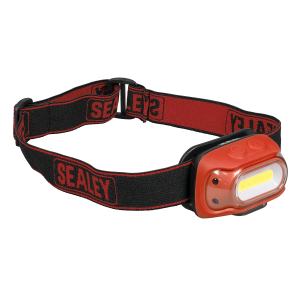 Sealey Rechargeable Head Torch with Auto-Sensor 8W COB LED - Red (HT08RR)