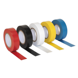 Sealey PVC Insulating Tape 19mm x 20m, Mixed Colours - Pack of 10 (ITMIX10)