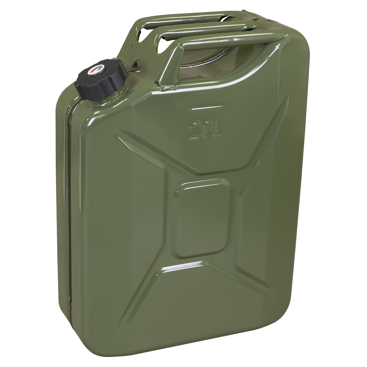 Sealey Screw Cap Metal Jerry Can 20L - Green (JC20SCG)