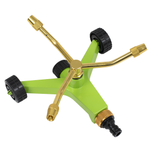 Sealey 3-Arm Brass Sprinkler with Metal Wheeled Base (JS2032)