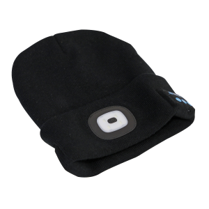 Sealey Rechargeable USB Beanie Hat with Wireless Headphones 1W SMD LED (LED185W)