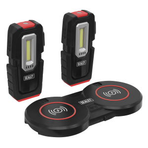 Sealey Inspection Light (x2) with Double Wireless Charging Base 3W COB & 1W SMD LED (LEDWCBCOMBO3)