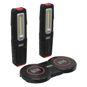 Sealey Inspection Light (x2) with Double Wireless Charging Base 5W COB & 1W SMD LED (LEDWCBCOMBO5)