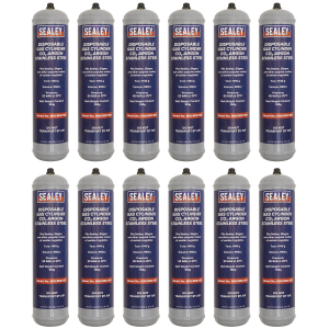Sealey Disposable Carbon Dioxide/Argon Gas Cylinder 100g - Box of 12 (MIG/MIX/100/12)